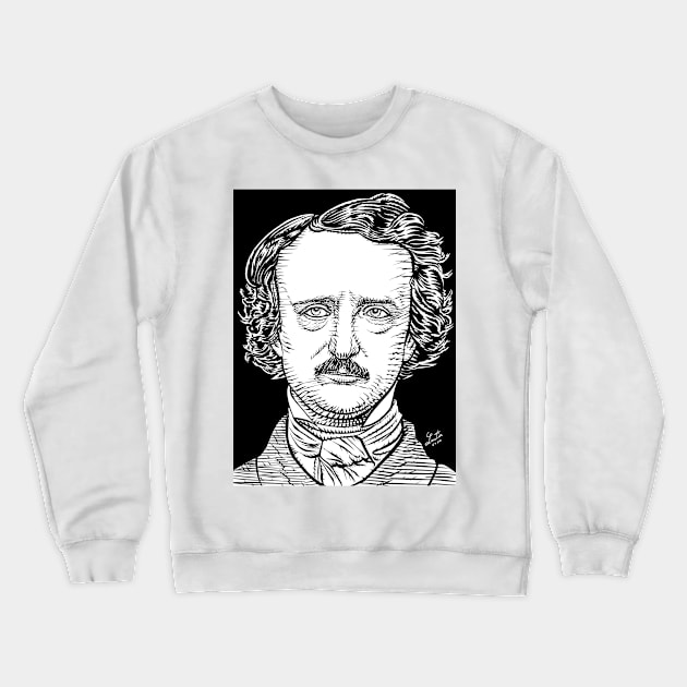 EDGAR ALLAN POE ink portrait Crewneck Sweatshirt by lautir